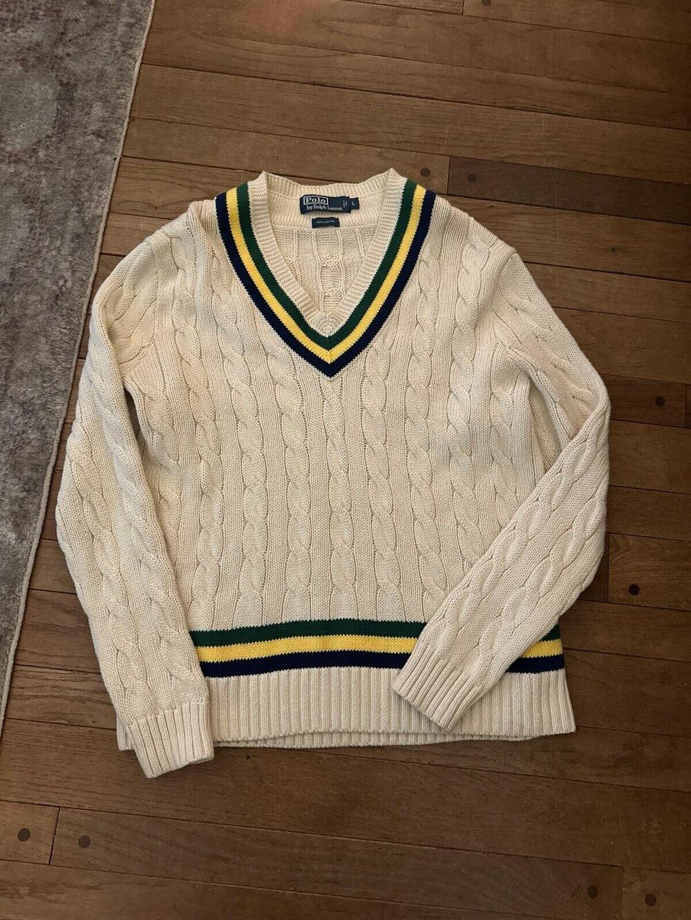 Vintage Polo Ralph Lauren Cable Knit Cricket Sweater